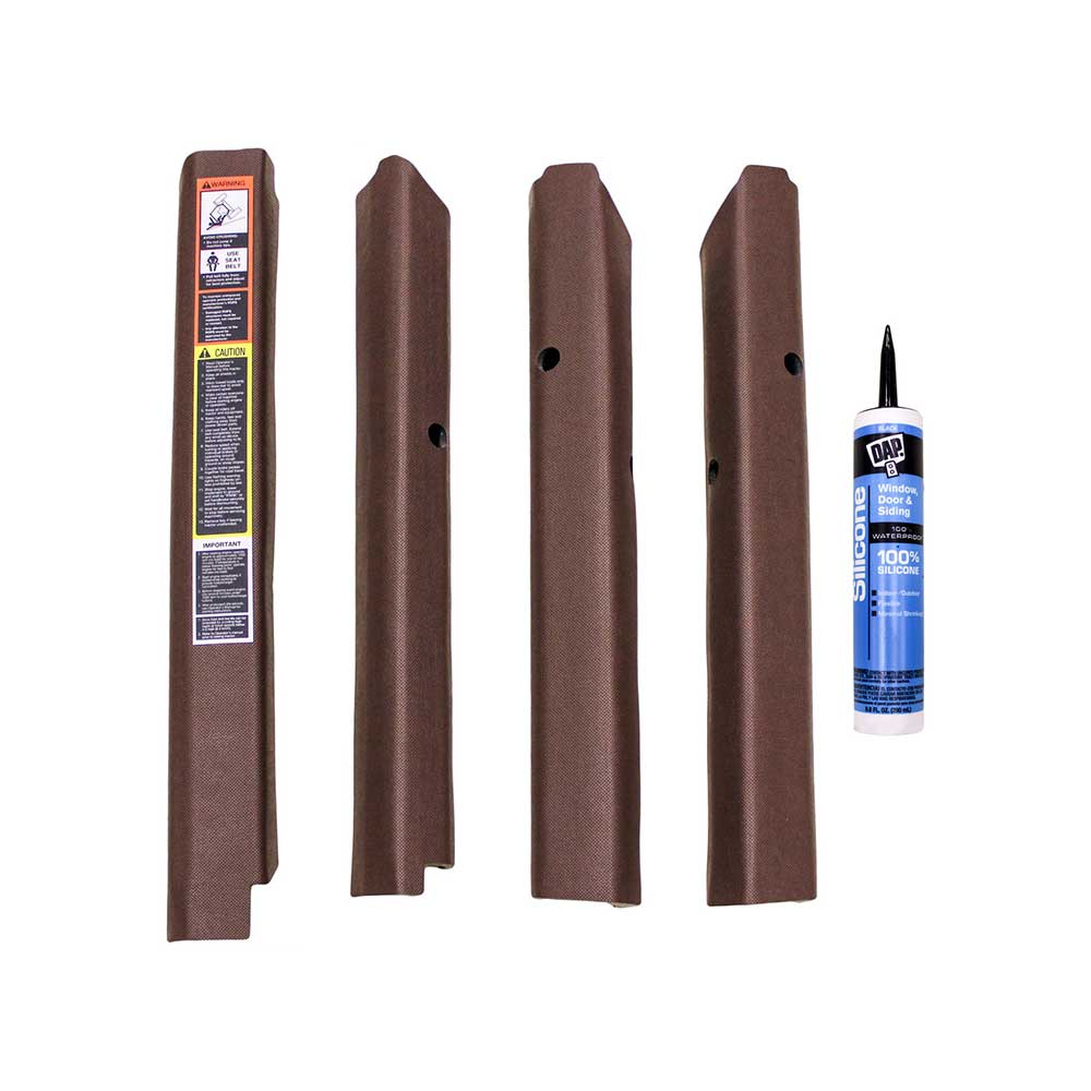 K&M Mfg Qwik Fit Corner Post Kit for John Deere 2040-3150 Utility Series Tractors | Brown Vinyl