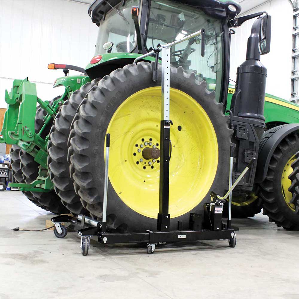K&M Mfg Wheel Dolly | For Semi & Tractor Tires | 3,800-Lb. Load Capacity | Black Powder Coat