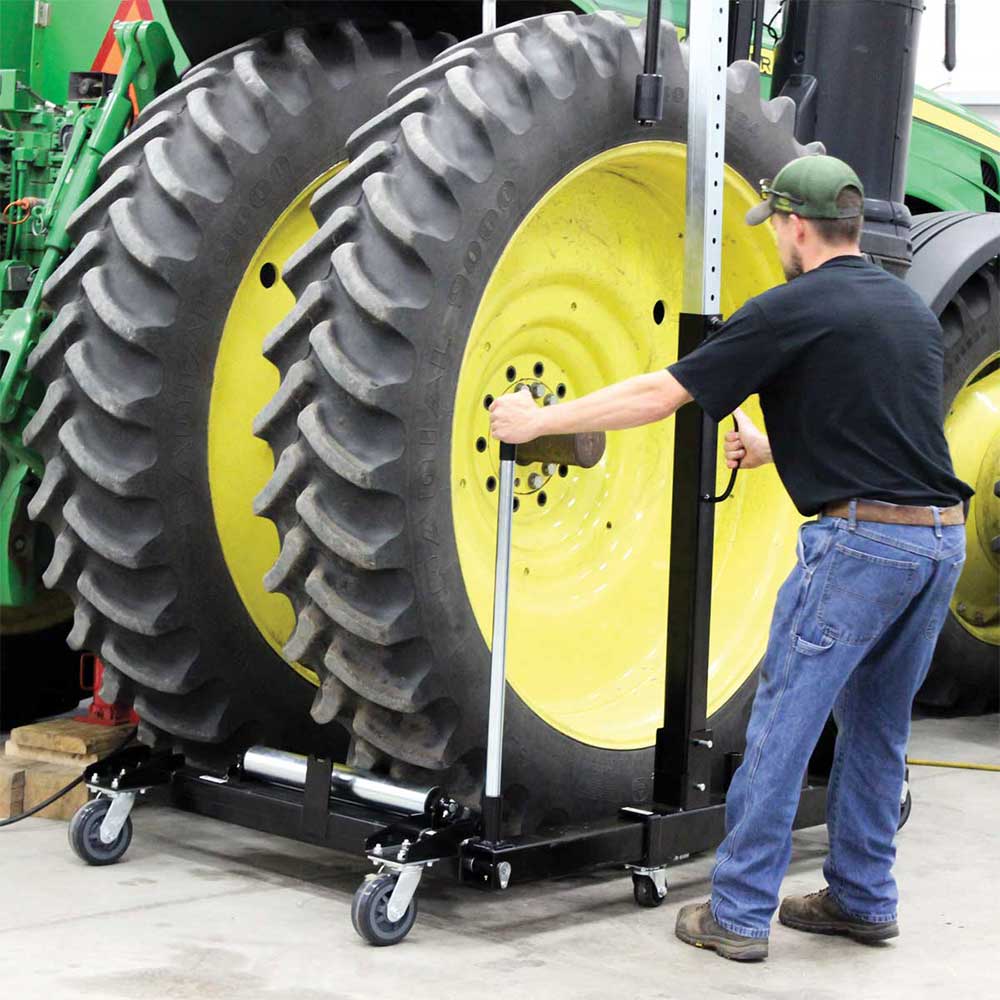 K&M Mfg Wheel Dolly | For Semi & Tractor Tires | 3,800-Lb. Load Capacity | Black Powder Coat