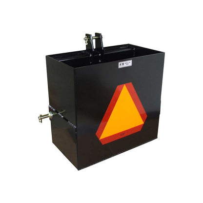 K&M Mfg 3-Point Hitch Ballast Box | Category 1 | 25.5-In. x 24-In. x 13.88-In. | Black Powder Coat