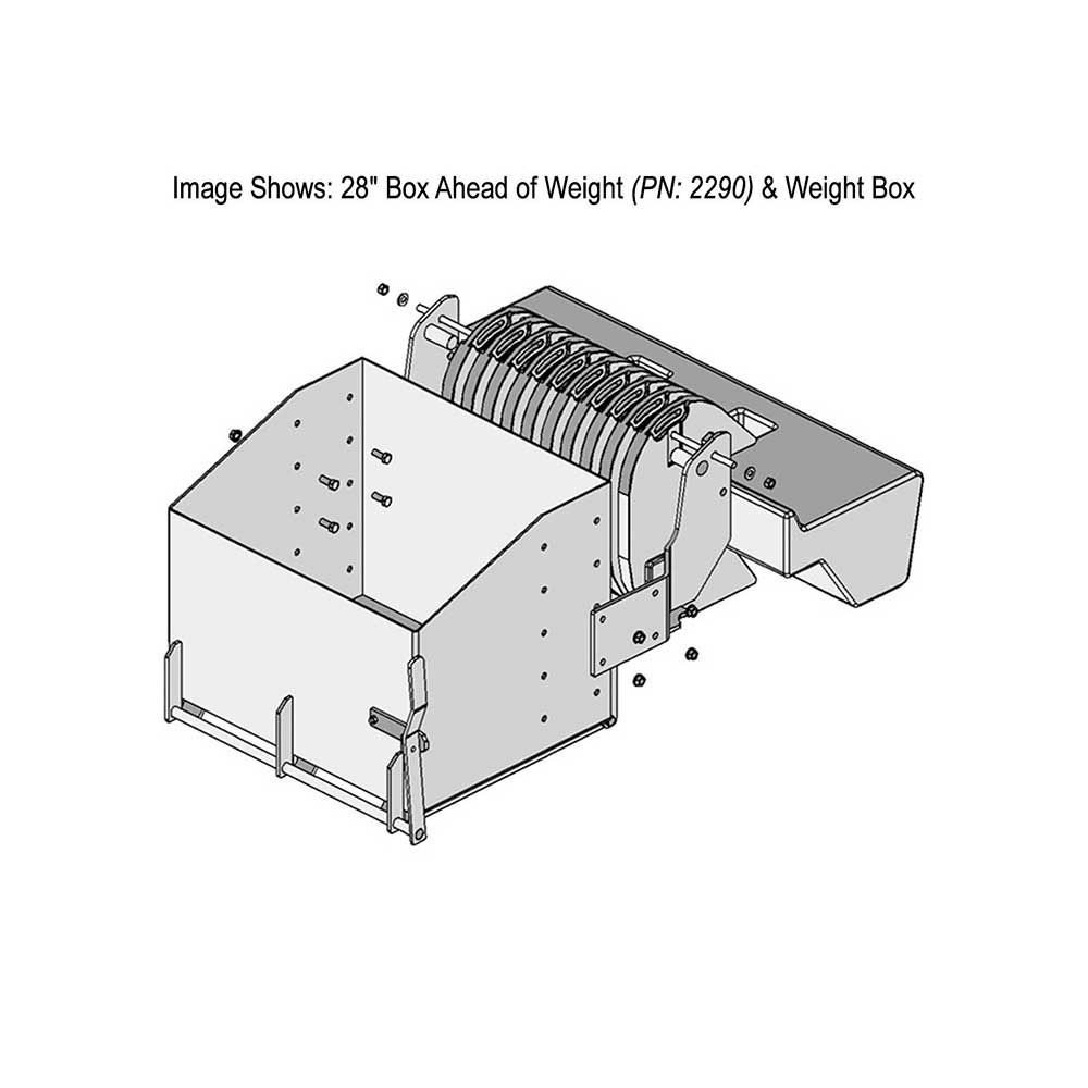K&M Mfg 28-In. Box Ahead of Weight (BAW) Kit w/ 10 Weights | Case IH MXM/Maxxum/MXU/215-335 | Black