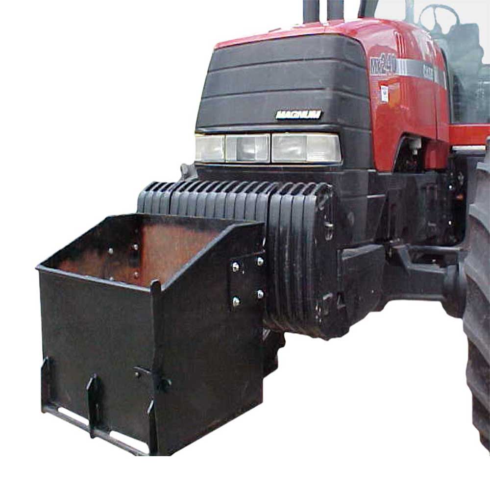 K&M Mfg 28-In. Box Ahead of Weight (BAW) Kit w/ 10 Weights | Case IH MXM/Maxxum/MXU/215-335 | Black