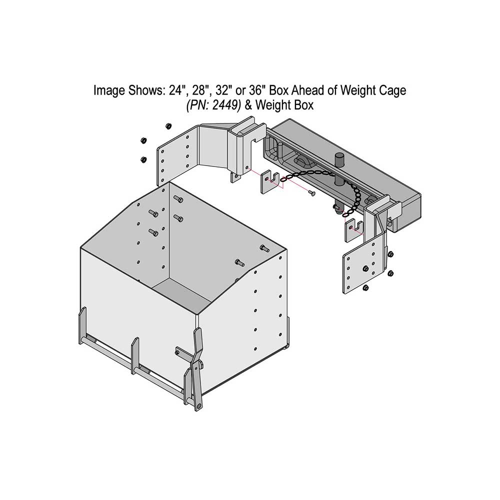 K&M Mfg 24-In./28-In./32-In./36-In. Box Ahead of Weight Cage (BAWC) Kit | John Deere Tractor | Green