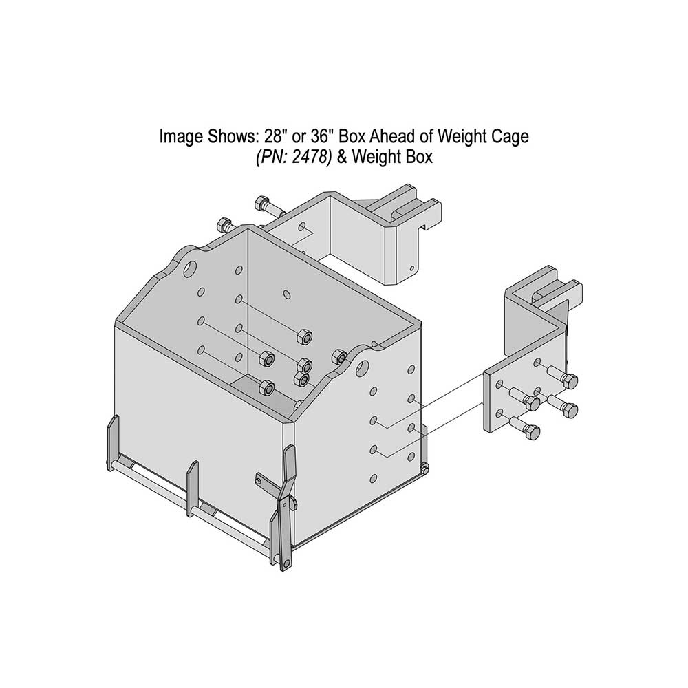 K&M Mfg 28-In./36-In. Box Ahead of Weight Cage (BAWC) Kit | John Deere Tractors | Heavy-Duty | Green