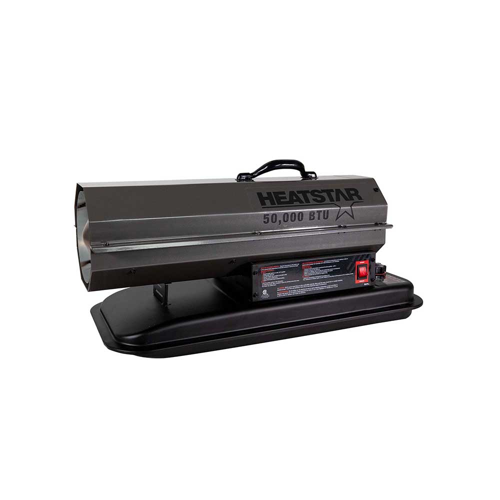 Portable Forced Air Heater | HS50K | 50K BTU/Hr | Kerosene/Diesel/Oil/Jet Fuel