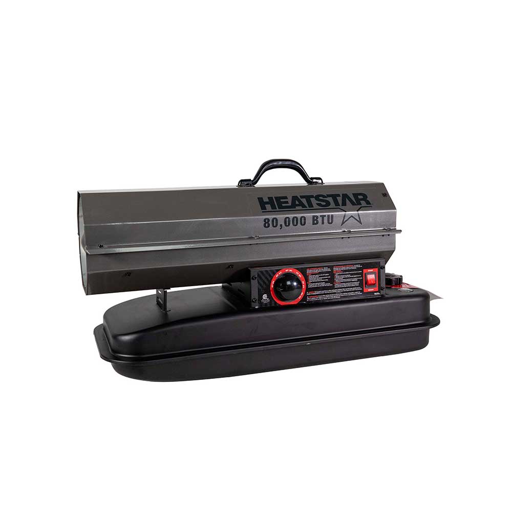 Portable Forced Air Heater | HS80KT | 80K BTU/Hr | Kerosene/Diesel/Oil/Jet Fuel
