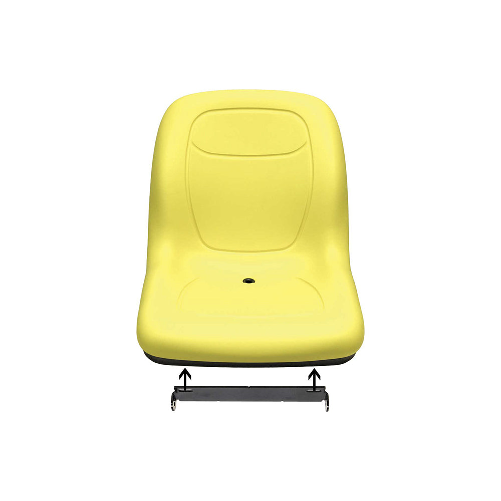 Uni Pro 125 Bucket Seat Kit | With Hinge Bracket for John Deere Mowers | Yellow Vinyl