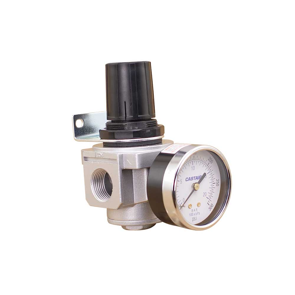 CASTAIR | Inline Regulator with Gauge | 3/4 In. NPT