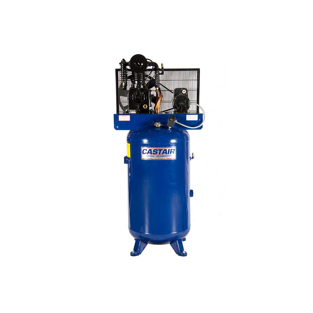 CASTAIR Compressor | Commercial Series | 80 Gal. Vertical | 5HP 1-Phase 230V | 18.1 CFM @100 PSI
