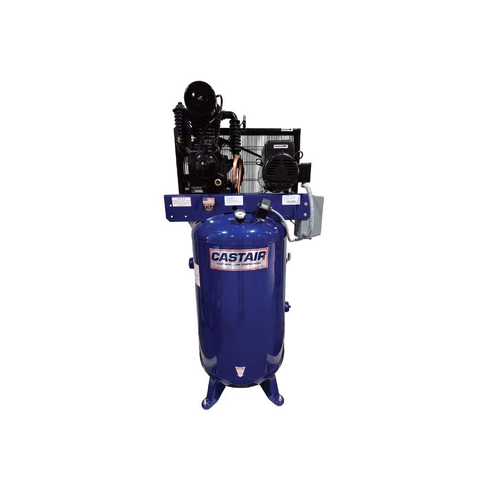 CASTAIR Compressor | Industrial Series | 80 Gal. Vertical | 5HP 1-Phase 230V | 17.5 CFM@ 175 PSI