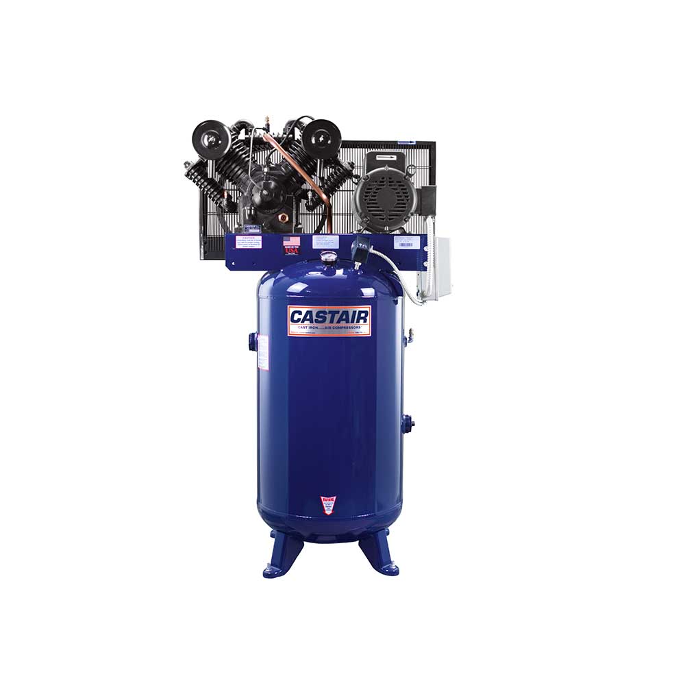 CASTAIR Compressor | Industrial Series | 80 Gal. Vertical | 7.5HP 1-Ph 230V | 28.1 CFM @175 PSI