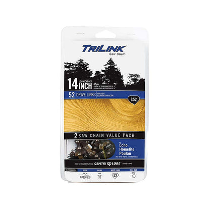 TriLink | Saw Chain | 14 In. | 52 DL | 3/8 In. LP | .050 In. | Semi-Chisel Reduced Kickback | 2 Pack