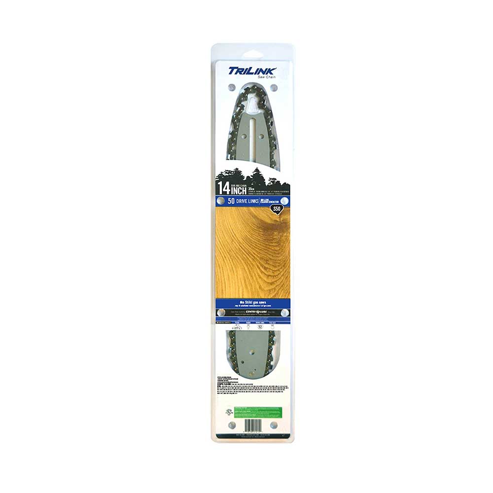 TriLink | 14 In. Bar and Chain Combo | 50 DL | 3/8 In. LP | .050 In. | Semi-Chisel Reduced Kickback