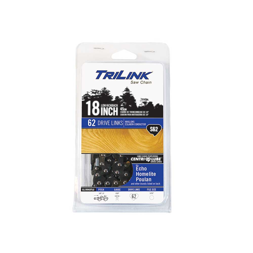 TriLink | Saw Chain | 18 In. | 62 DL | 3/8 In. LP | .050 In. | Semi-Chisel Reduced Kickback