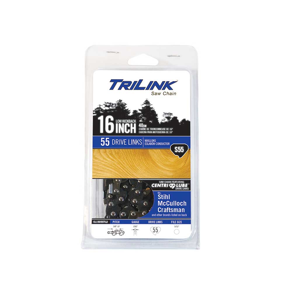 TriLink | Saw Chain | 16 In. | 55 DL | 3/8 In. LP | .050 In. | Semi-Chisel Reduced Kickback