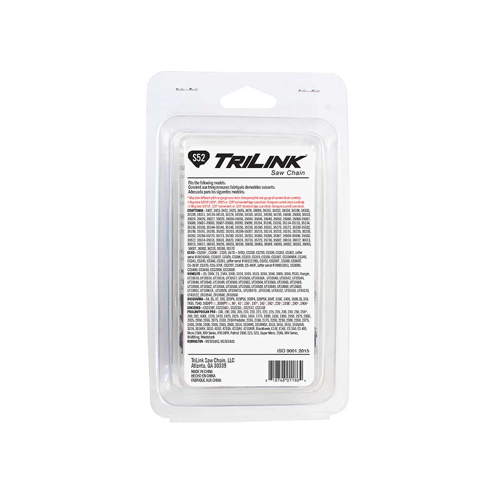 TriLink | Saw Chain | 14 In. | 52 DL | 3/8 In. LP | .050 In. | Semi-Chisel Reduced Kickback