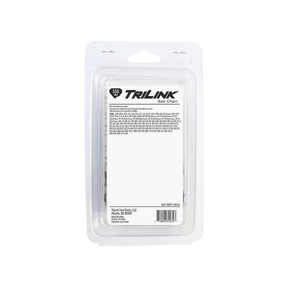 TriLink | Saw Chain | 14 In. | 50 DL | 3/8 In. LP | .043 In. | Semi-Chisel Reduced Kickback