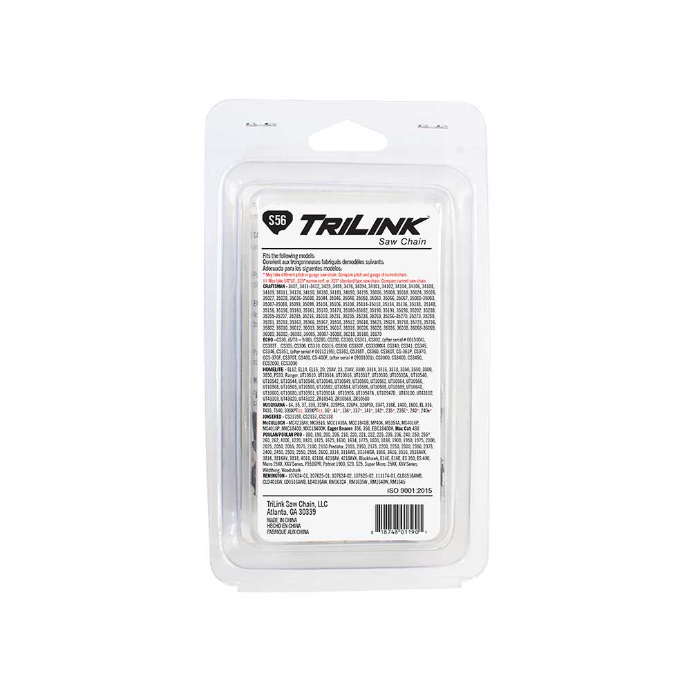 TriLink | Saw Chain | 16 In. | 56 DL | 3/8 In. LP | .050 In. | Semi-Chisel Reduced Kickback