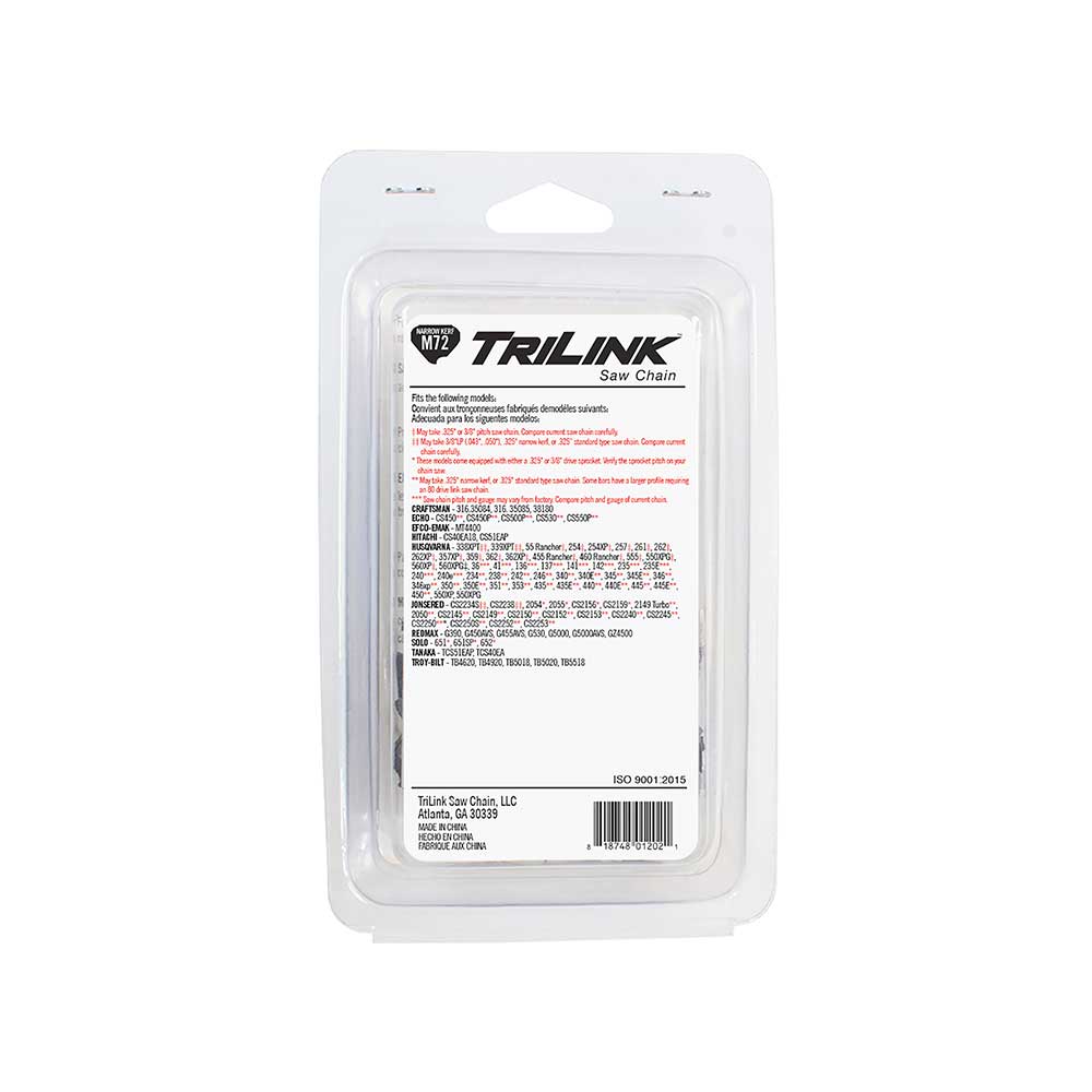 TriLink | Saw Chain | 18 In. | 72 DL | .325 In. | .050 In. | Semi-Chisel Standard Narrow Kerf