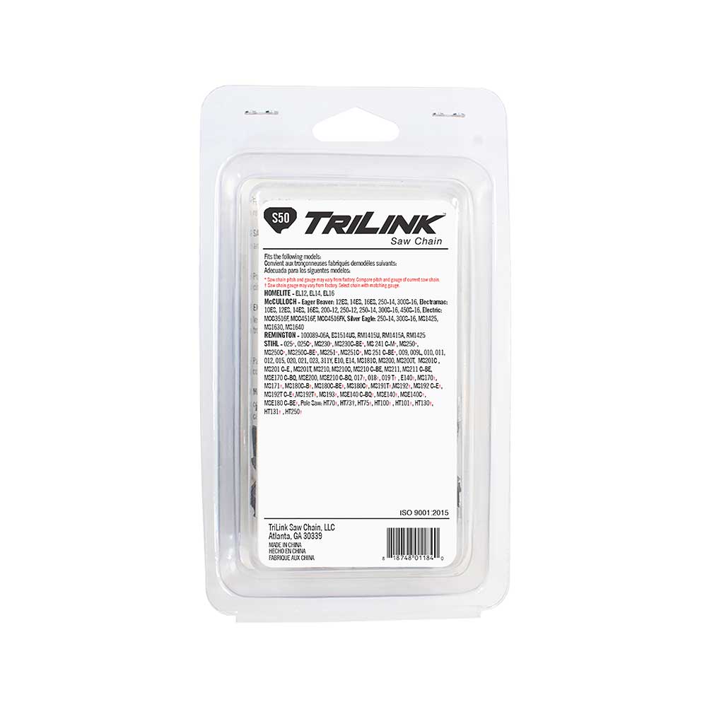 TriLink | Saw Chain | 14 In. | 50 DL | 3/8 In. LP | .050 In. | Semi-Chisel Reduced Kickback