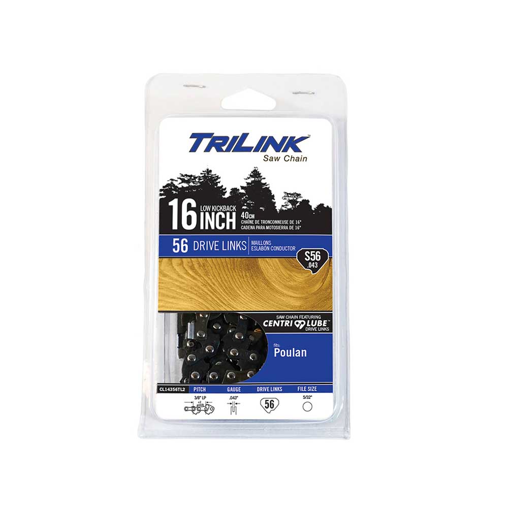 TriLink | Saw Chain | 16 In. | 56 DL | 3/8 In. LP | .043 In. | Semi-Chisel Reduced Kickback