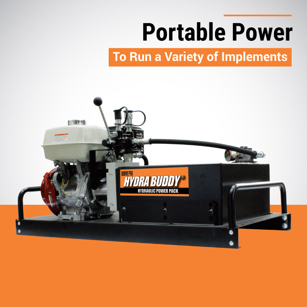 BravePro Hydra Buddy | Hydraulic Power Pack | 2,000 PSI | 7 GPM | Recoil Start | Honda GX390