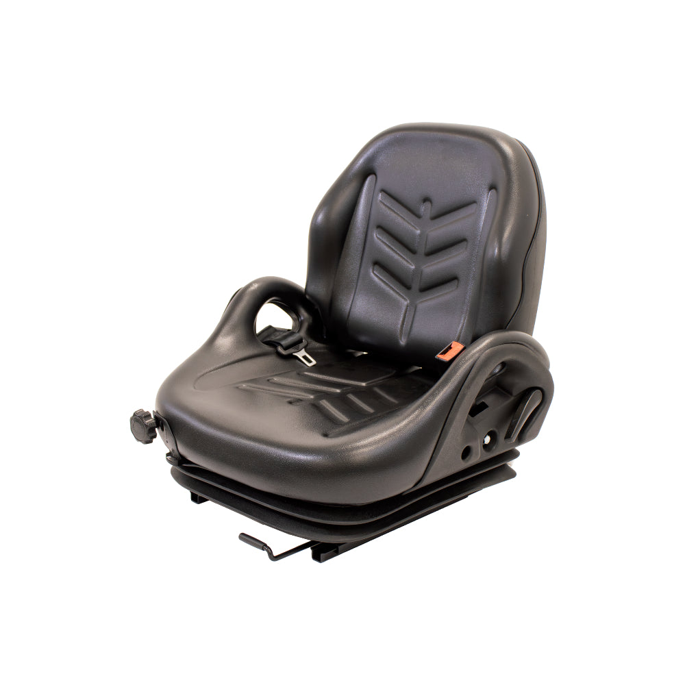 Uni Pro 55 Forklift Seat With Suspension | Black Vinyl | Orange Seatbelt