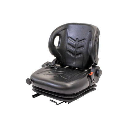 Uni Pro 57 Forklift Seat With Suspension | Black Vinyl | Orange Seatbelt