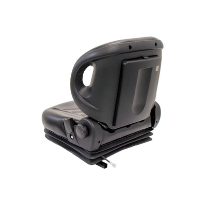 Uni Pro 57 Forklift Seat With Suspension | Black Vinyl | Orange Seatbelt