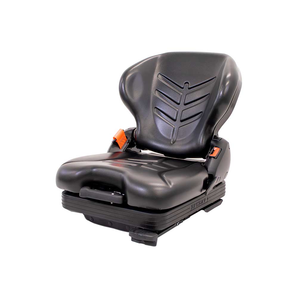 Uni Pro 437 Forklift Seat With Suspension | Black Vinyl | Orange Seatbelt