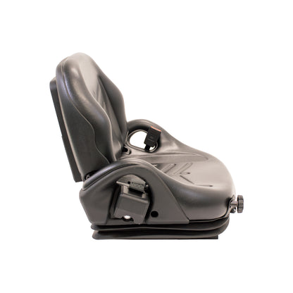 Uni Pro 55 Forklift Seat With Suspension | Black Vinyl | Orange Seatbelt