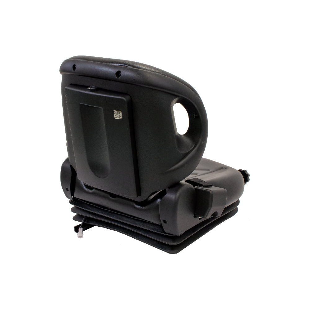 Uni Pro 57 Forklift Seat With Suspension | Black Vinyl | Orange Seatbelt