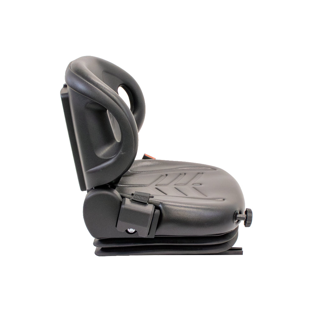 Uni Pro 57 Forklift Seat With Suspension | Black Vinyl | Orange Seatbelt