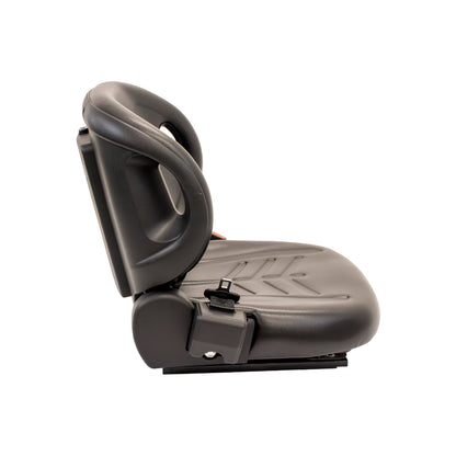 Uni Pro 58 Forklift Seat | Black Vinyl | Orange Seatbelt