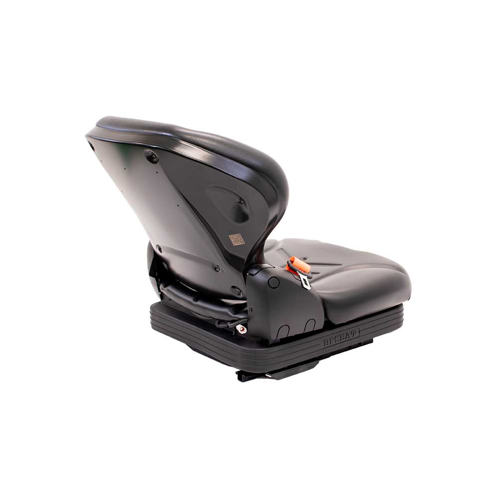 Uni Pro 437 Forklift Seat With Suspension | Black Vinyl | Orange Seatbelt