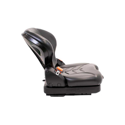 Uni Pro 437 Forklift Seat With Suspension | Black Vinyl | Orange Seatbelt