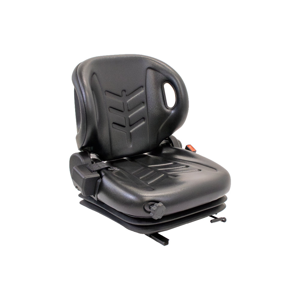 Uni Pro 57 Forklift Seat With Suspension | Black Vinyl | Orange Seatbelt