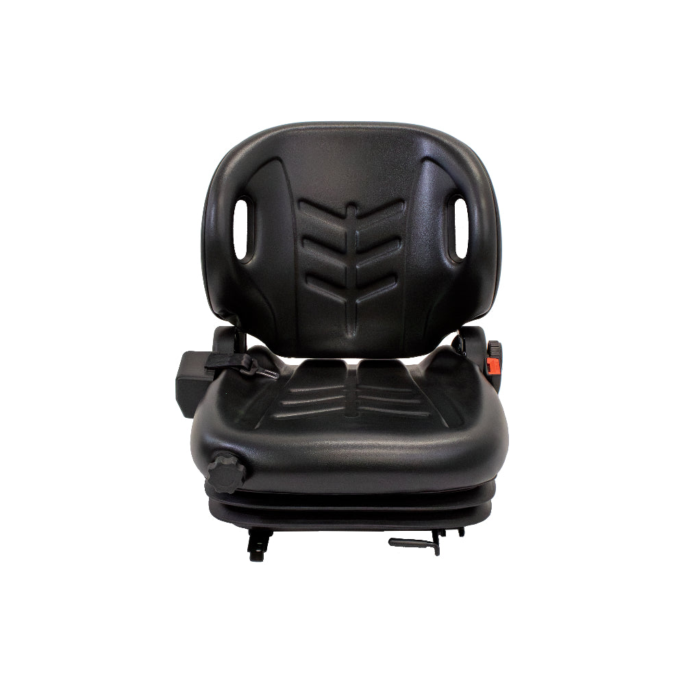 Uni Pro 57 Forklift Seat With Suspension | Black Vinyl | Orange Seatbelt