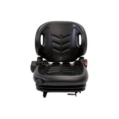 Uni Pro 57 Forklift Seat With Suspension | Black Vinyl | Orange Seatbelt