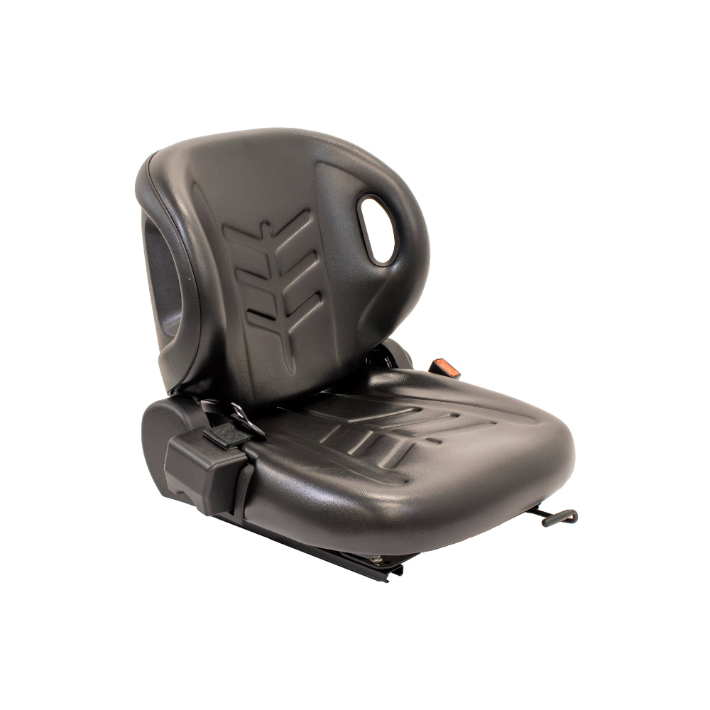 Uni Pro 58 Forklift Seat | Black Vinyl | Orange Seatbelt