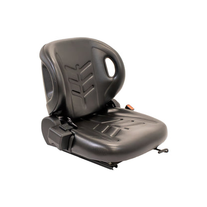 Uni Pro 58 Forklift Seat | Black Vinyl | Orange Seatbelt