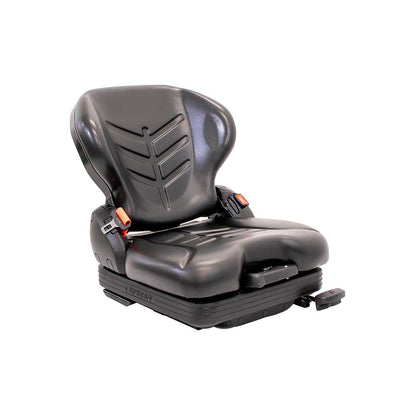 Uni Pro 437 Forklift Seat With Suspension | Black Vinyl | Orange Seatbelt