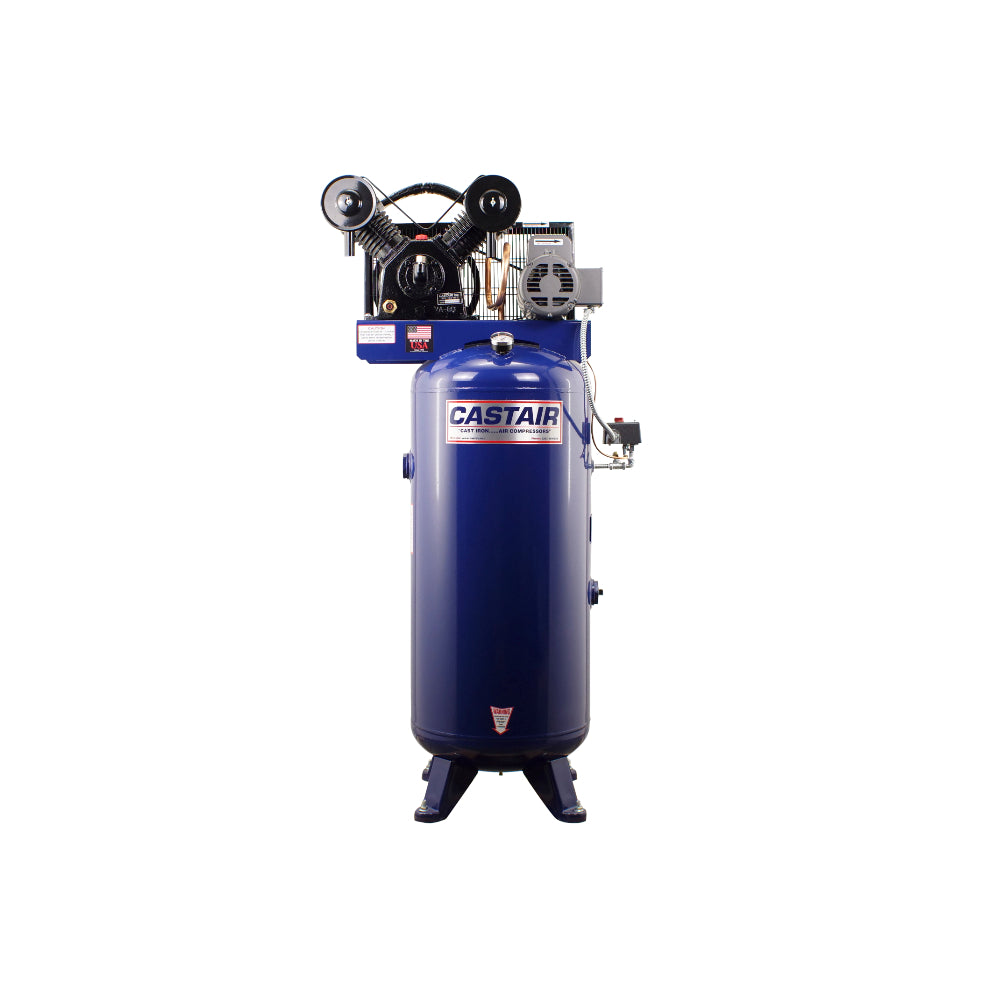 CASTAIR Compressor | Commercial Series | 60-Gal. Vertical | 5HP 1-Phase 230V | 18.3CFM @ 100PSI