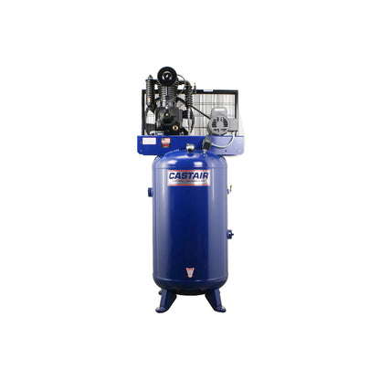 CASTAIR Compressor | Commercial Series | 80 Gal. Vertical | 5HP 1-Phase 230V | 18.1 CFM @100 PSI