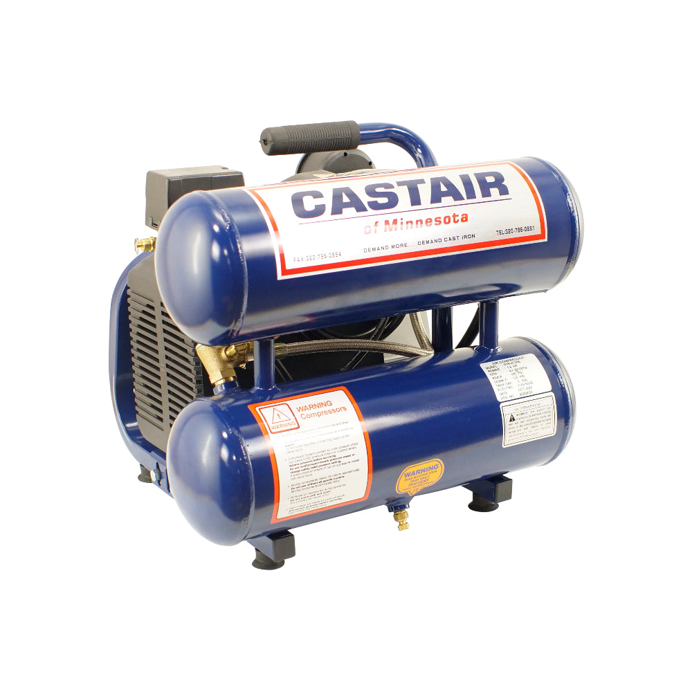 CASTAIR Compressor | Contractor Series | 4 Gal. | 1.5HP - 115V Portable | 4.6 CFM @100 PSI