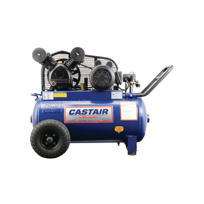 CASTAIR Compressor | Garage Series | 20 Gal. Horizontal Portable | 2HP - 1 Phase 115V