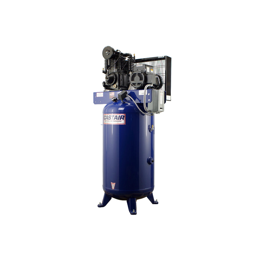 CASTAIR Compressor | Industrial Series | 80 Gal. Vertical | 5HP 1-Phase 230V | 17.5 CFM@ 175 PSI