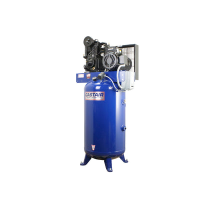 CASTAIR Compressor | Industrial Series | 80-Gal. Vertical | 7.5HP 1-Phase 230V | 24.8 CFM @175 PSI
