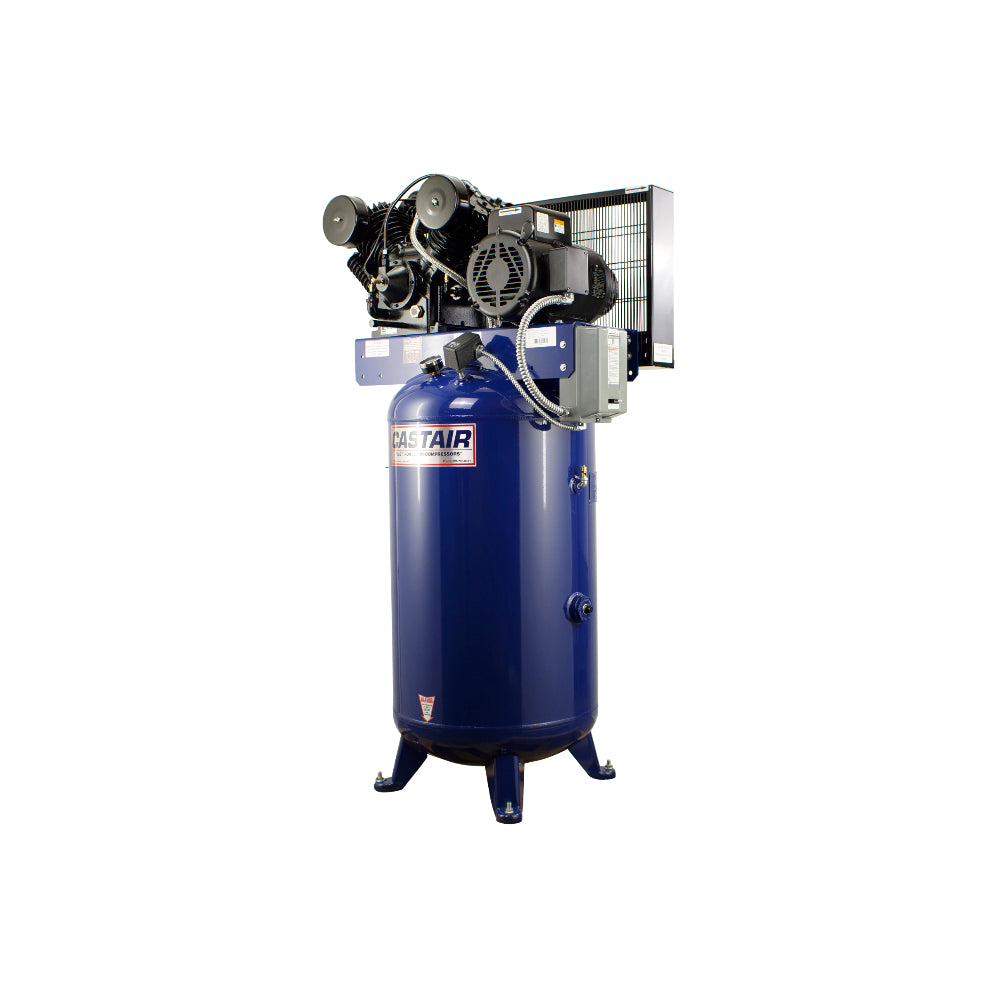 CASTAIR Compressor | Industrial Series | 80 Gal. Vertical | 7.5HP 1-Ph 230V | 28.1 CFM @175 PSI