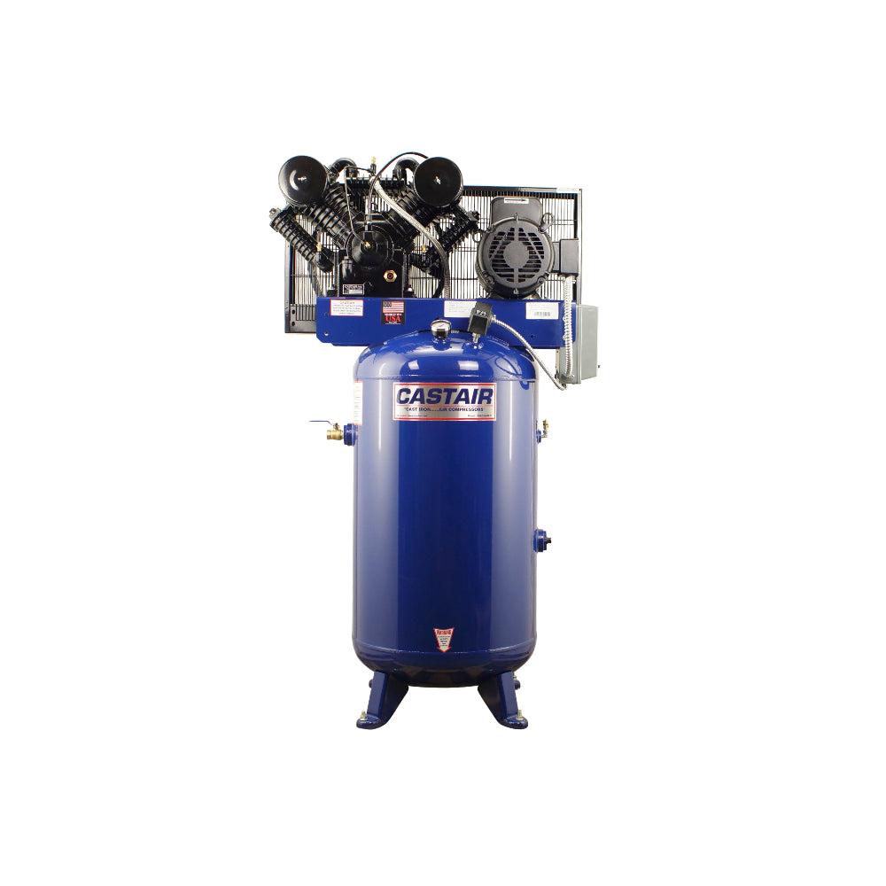 CASTAIR Compressor | Industrial Series | 80 Gal. Vertical | 7.5HP 1-Ph 230V | 28.1 CFM @175 PSI